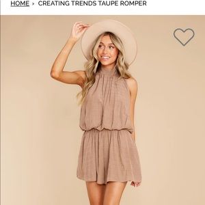 Taupe Romper from Red Dress Boutique